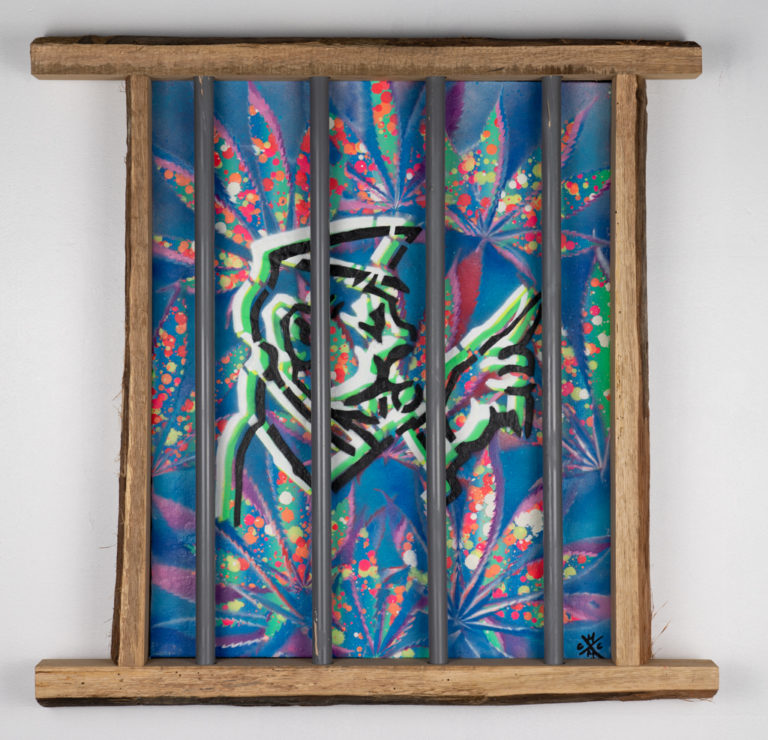 GANJA is not CRIME - DON'T GO TO JAIL ! n°3 + cadre fenêtre PRISON